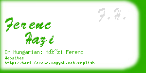 ferenc hazi business card